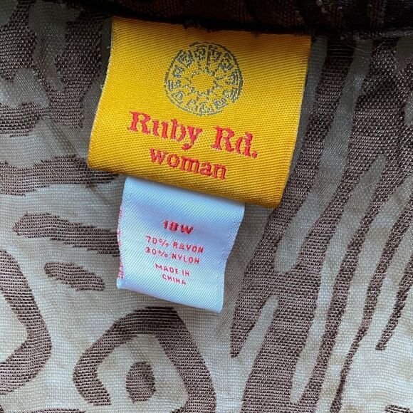 Sheer Brown Cutout Button Down Blouse 18W - Picture 5 of 5